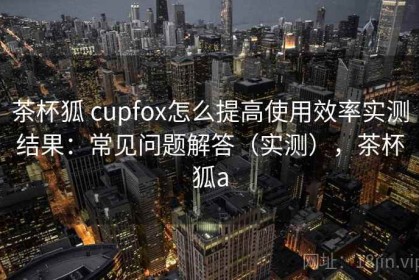 茶杯狐 cupfox怎么提高使用效率实测结果：常见问题解答（实测），茶杯狐a