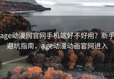 age动漫网官网手机端好不好用？新手避坑指南，age动漫动画官网进入