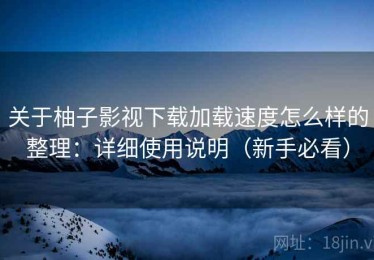 关于柚子影视下载加载速度怎么样的整理：详细使用说明（新手必看）
