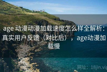 age 动漫动漫加载速度怎么样全解析：真实用户反馈（对比后），age动漫加载慢
