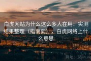 白虎网站为什么这么多人在用：实测结果整理（指南向），白虎网络上什么意思