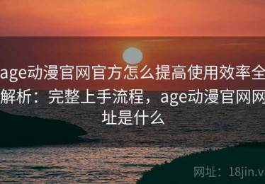 age动漫官网官方怎么提高使用效率全解析：完整上手流程，age动漫官网网址是什么